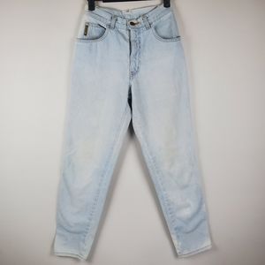 Vintage Armani High Rise Tapered Leg Mom Jeans 27 Womens Light Wash Denim Y2K